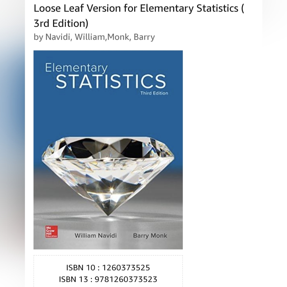 Elementary Statistics (3rd edition)